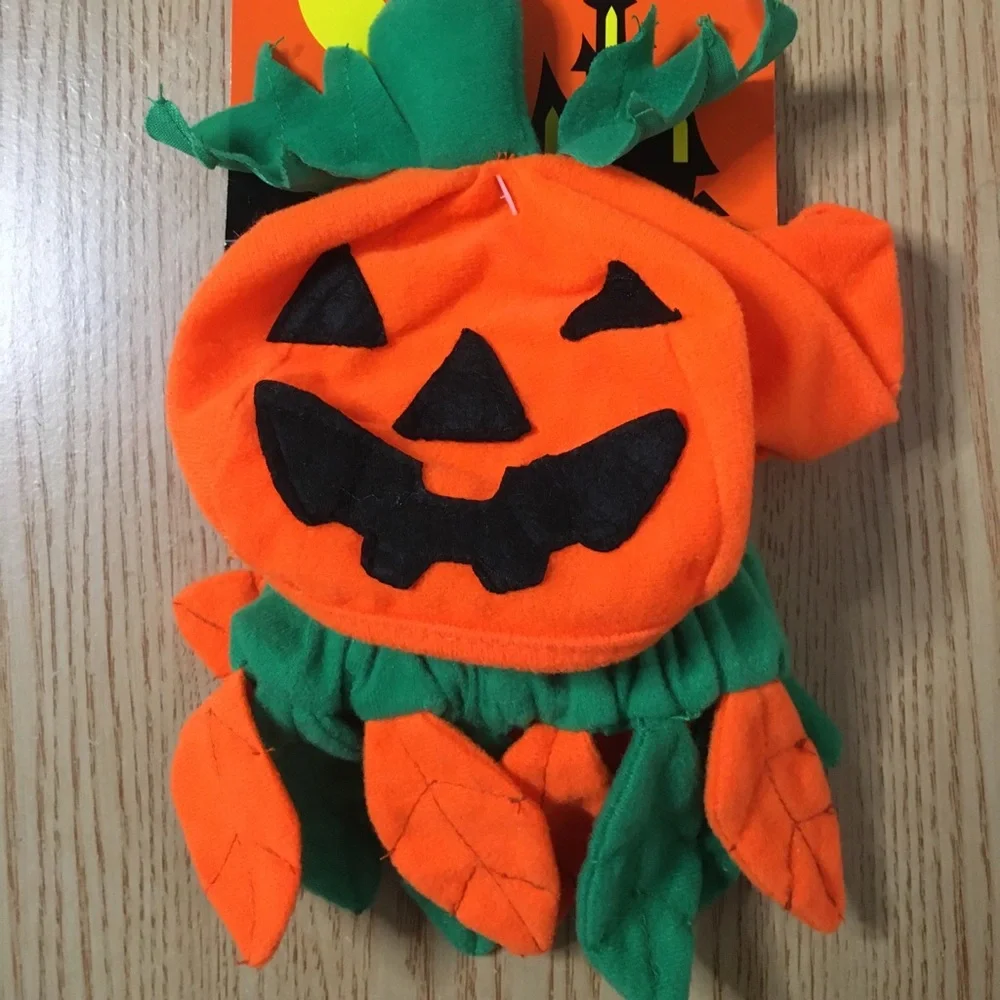 #1 New Doggie 🐶 2Pc Pumpkin Halloween 🎃 Costume Hat 9.5” Collar 4.5” Across